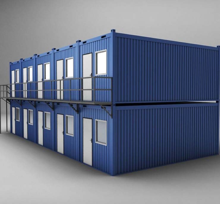 Two-storey stacked modular accommodation block