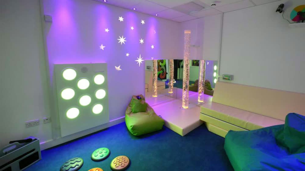SEND education — Sensory room — lighting, bubble tubes and soft flooring