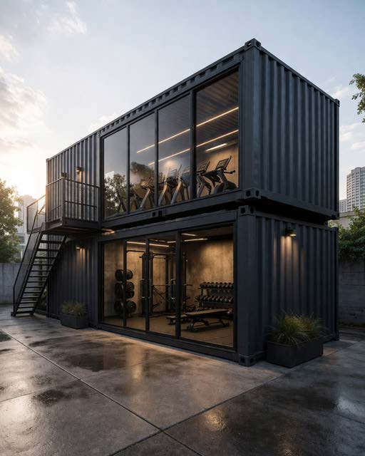 Two-storey container gym and training space