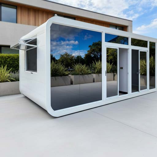 Composite consulting pod with full-height glazing