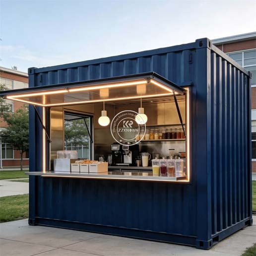 Container coffee and refreshment kiosk
