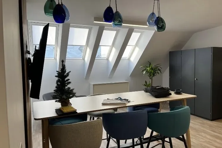 A Handelsbanken meeting space beneath the eaves