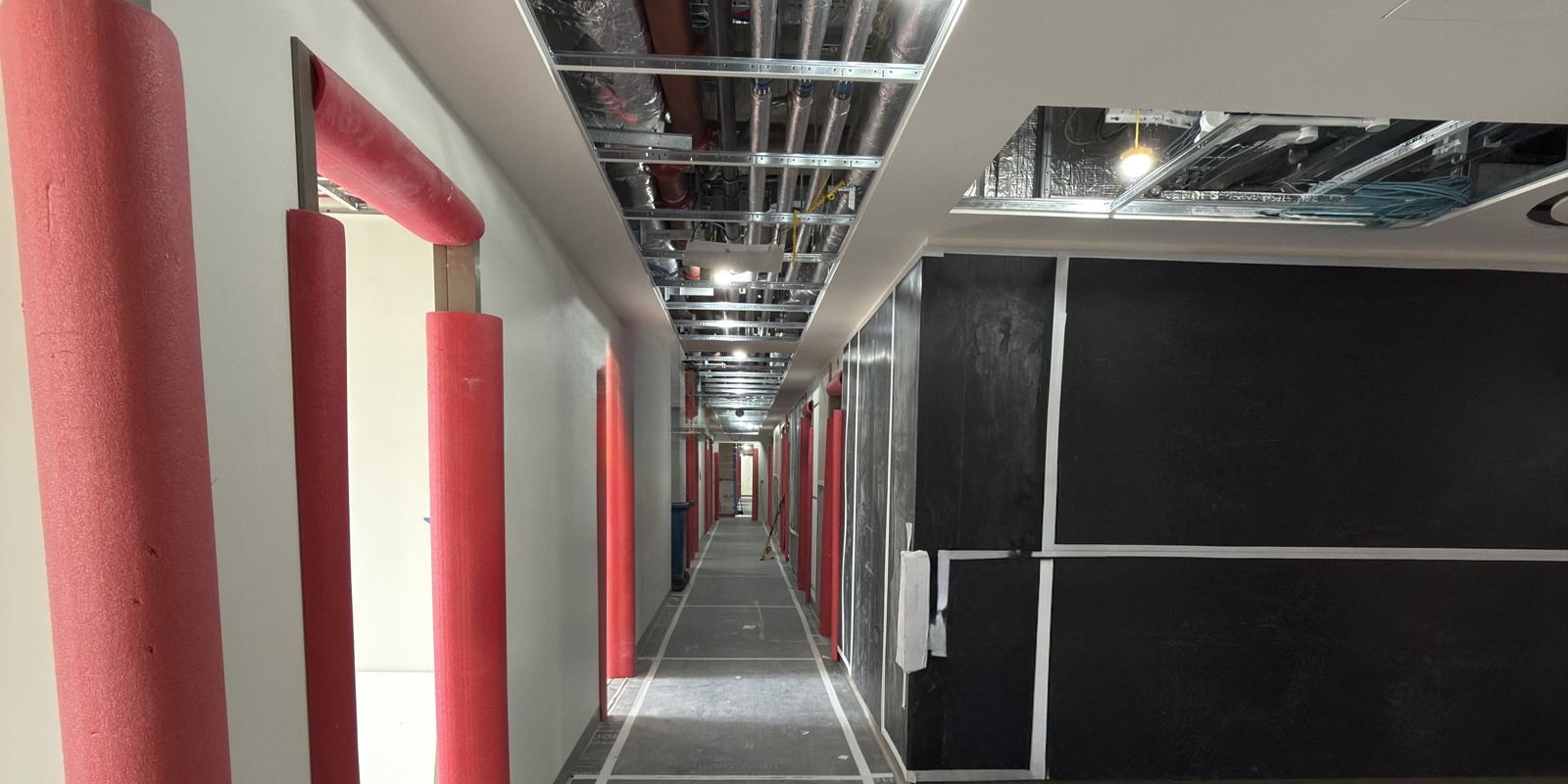 The corridor at Wigmore Street, latest work-in-progress view