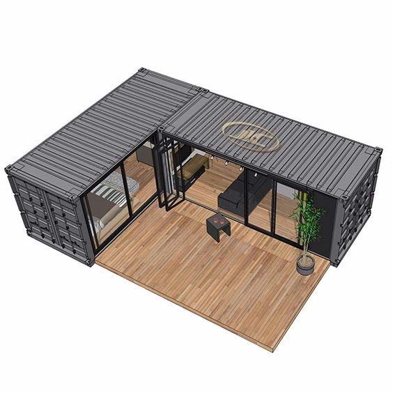 Concept view of a container bar with external deck