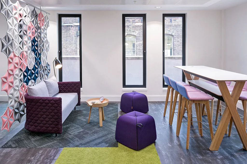 Breakout seating away from the desks at Ancestry