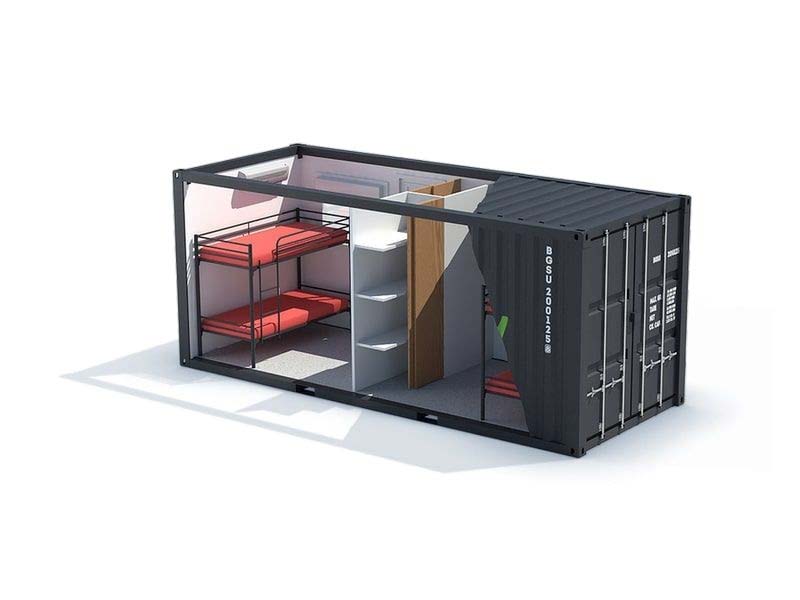 Cutaway of a bunk accommodation container