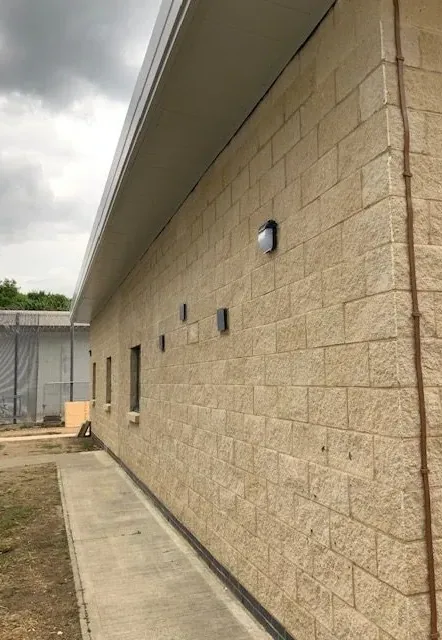 The completed external elevation at HMP Bronzefield