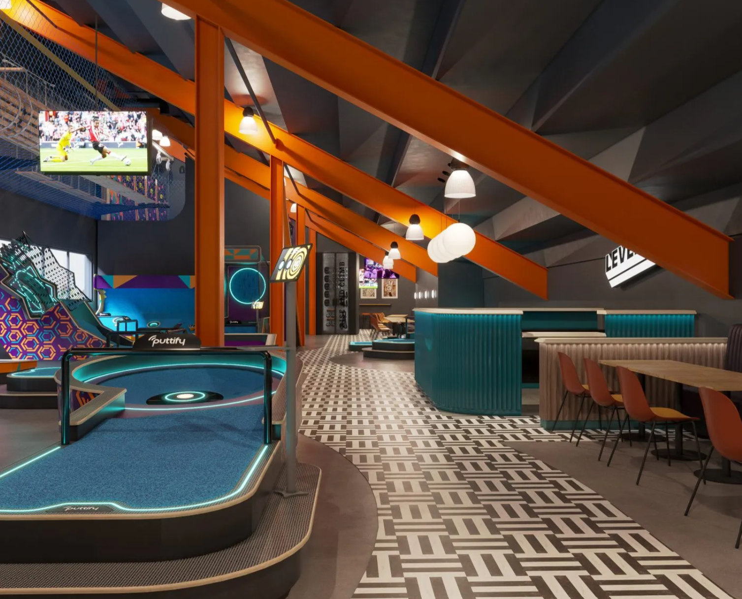 LEVEL1 mini golf, pool and bar at St Mary’s Stadium
