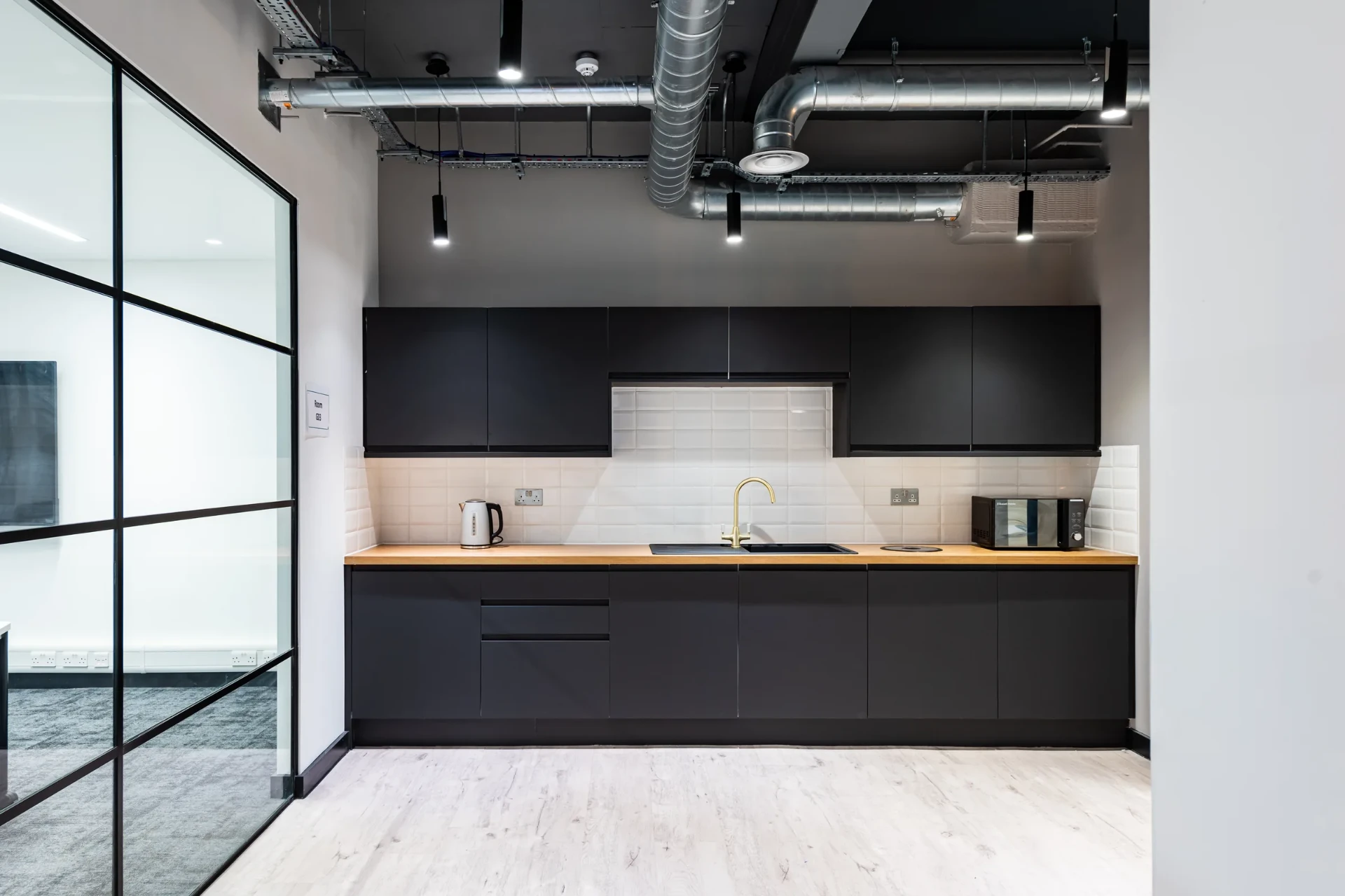 Arden University kitchen and breakout area