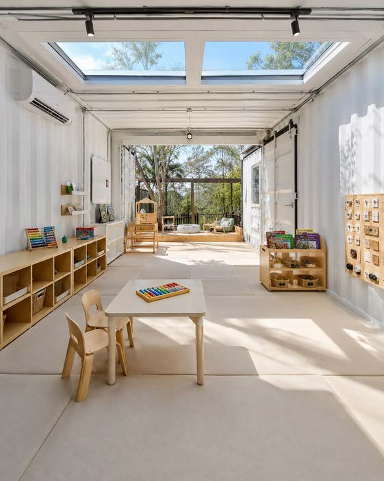 Bright early-years interior with rooflights