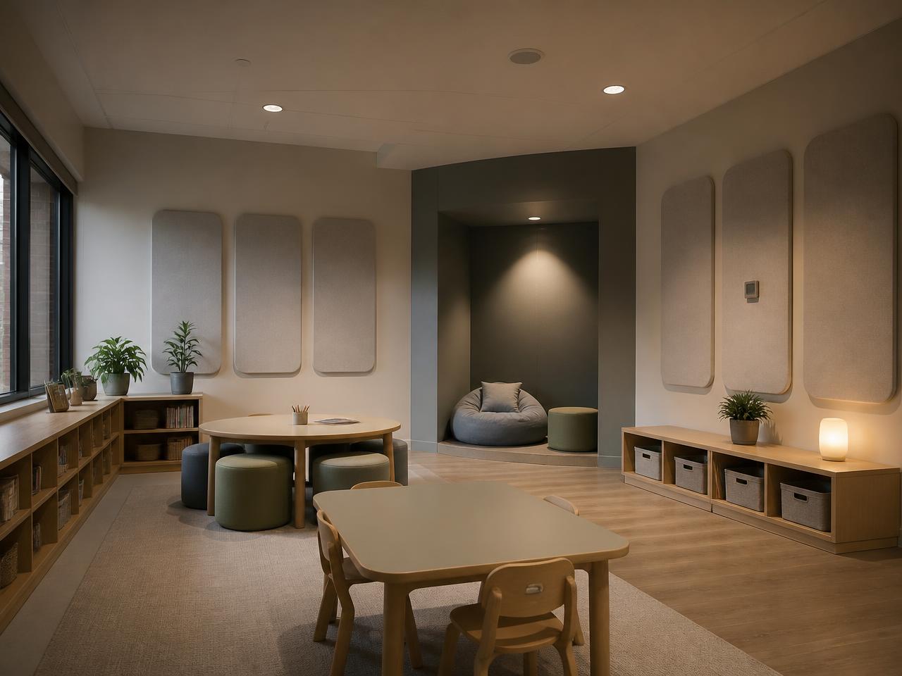 SEND education — Low-stimulus learning room with quiet nook